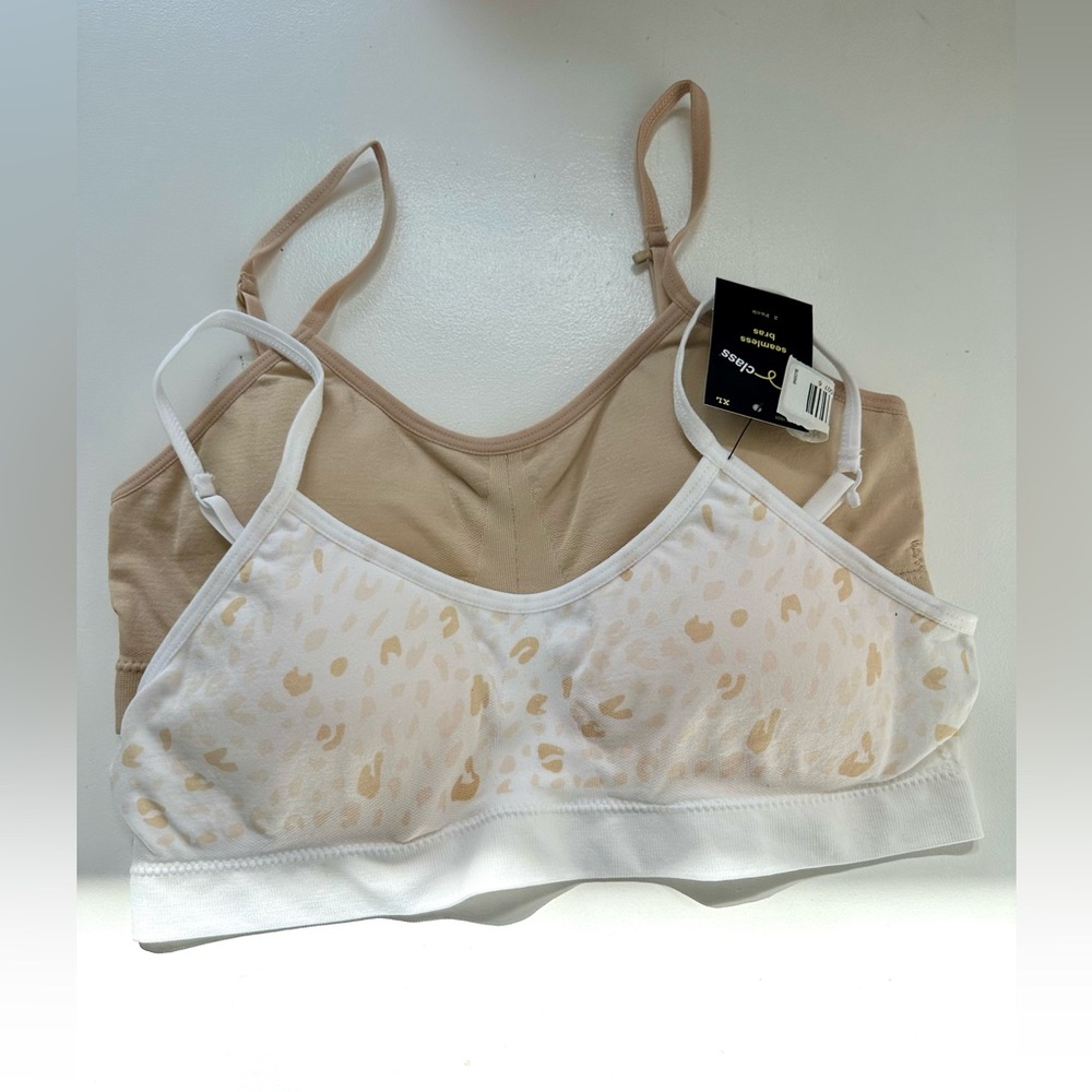 NWT ART CLASS GIRLS animal print & nude seamless bras size xl